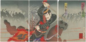 Kunichika/The Courageous Fight of Captain Matsuzaki[松崎大尉進撃図]