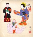 <strong>Shimizu Keigetsu</strong><br>Shikishi Paper Board: Dolls