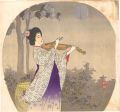 <strong>Sakata Kosetsu</strong><br>Uchiwa-e: Woman Playing the Vi......