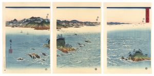 Hiroshige I/The Whirlpools in Naruto Strait, Awa Province 【Reproduction】[阿波鳴門之風景【復刻版】]