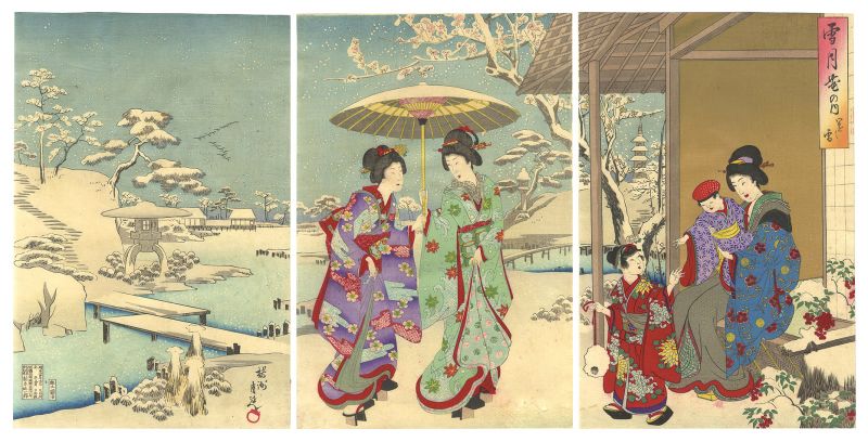 Chikanobu “Snow, Moon and Flowers / Snow”／