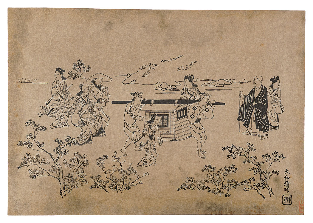 Moronobu “Viewing Cherry Blossoms in Ueno, Sheet 8【Reproduction】”／