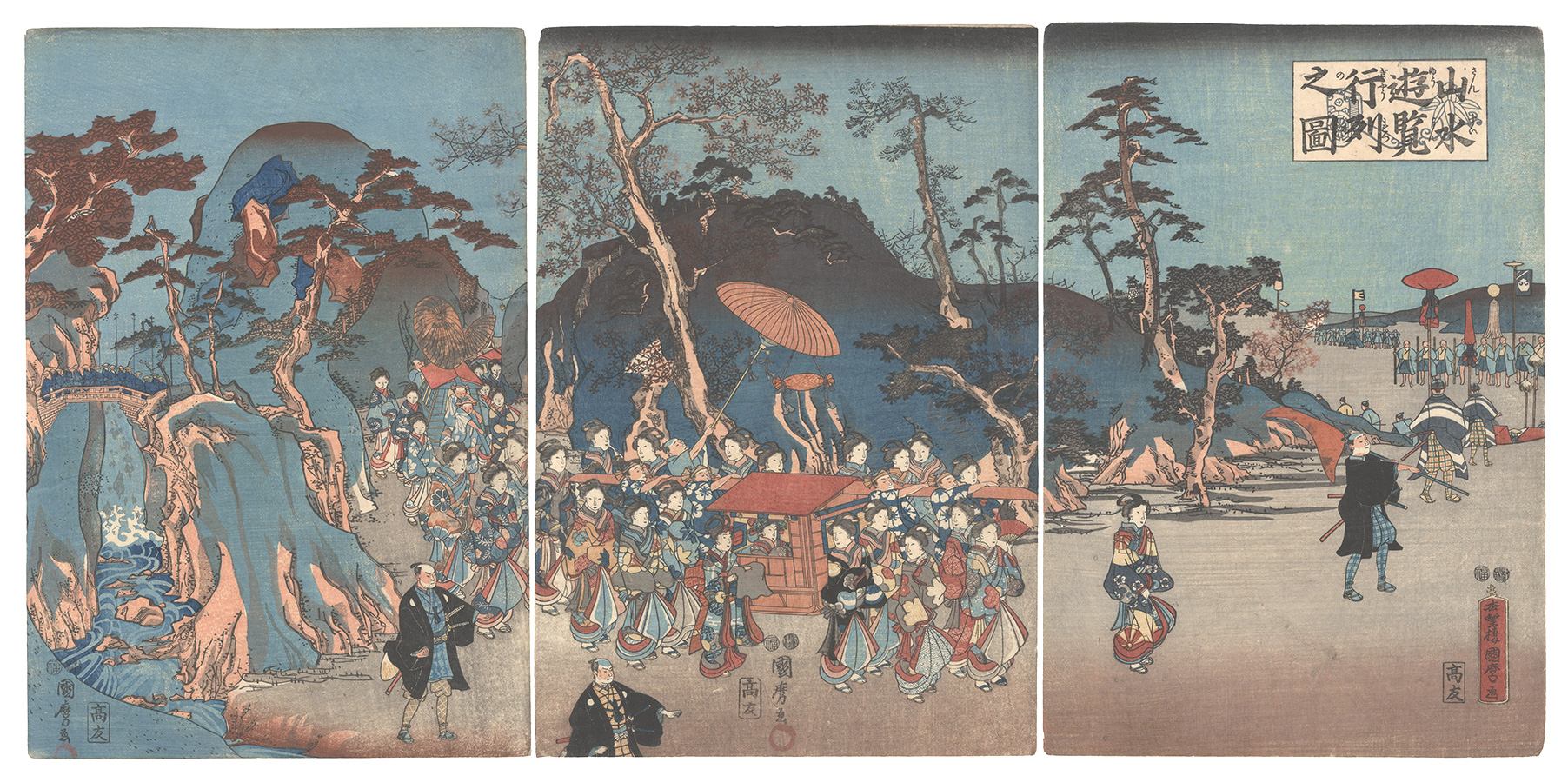 Kunimaro “The Procession of Landscape Viewers”／