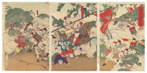 Kunitora II/Great Victory of Japanese Troops at the Battle of Seonghwan, Korea[朝鮮国牙山開戦 日本大勝利之図]
