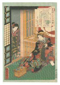 Toyokuni III/An Excellent Selection of Thirty-six Noted Courtesans / No. 4: Shiratama[名妓三十六佳撰　第四 しら玉の話]