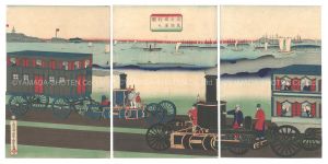 Yoshitora/Picture of Steam Locomotives Traveling[蒸気車陸道通行之図]