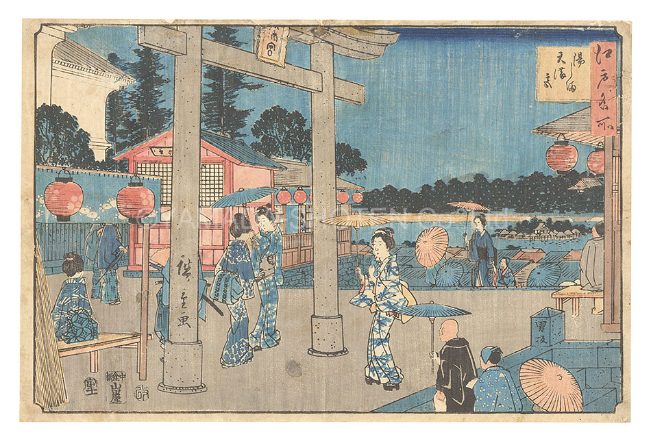 Hiroshige I “Famous Places in Edo / Tenmangu Shrine at Yushima”／