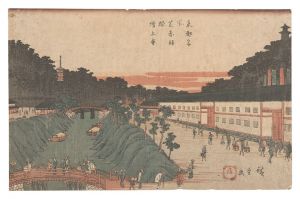 Famous Places in the Eastern Capital / Akabane Bridge and Zojo-ji Temple in Shiba / Hiroshige I