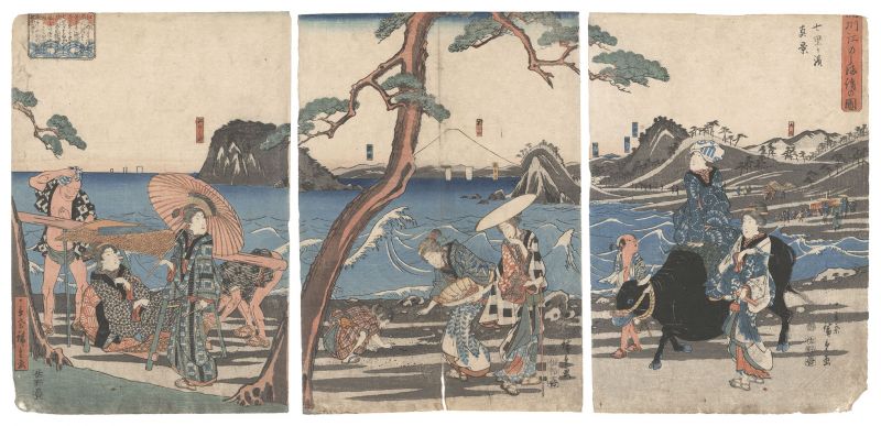 Hiroshige I “The Water's Edge at Enoshima in Sagami Province: True View of Seven-Mile Beach”／