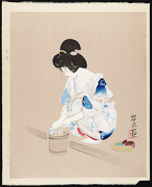 スカイ様専用 伊藤深水 浴後 美人画 木版画 額装品 画家 絵画+bnorte